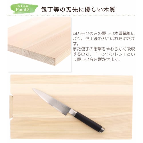Tosa Ryu Shimanto Hinoki Cutting Board with Stand, Medium, HS-2002M, Beige