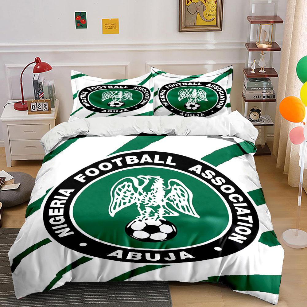 Nigeria Football Bedding Set Bedding Duvet Cover Set Duvet Cover Pillowcases  (1 * Duvet Cover 2 * Pillowcases, without duvet insert)