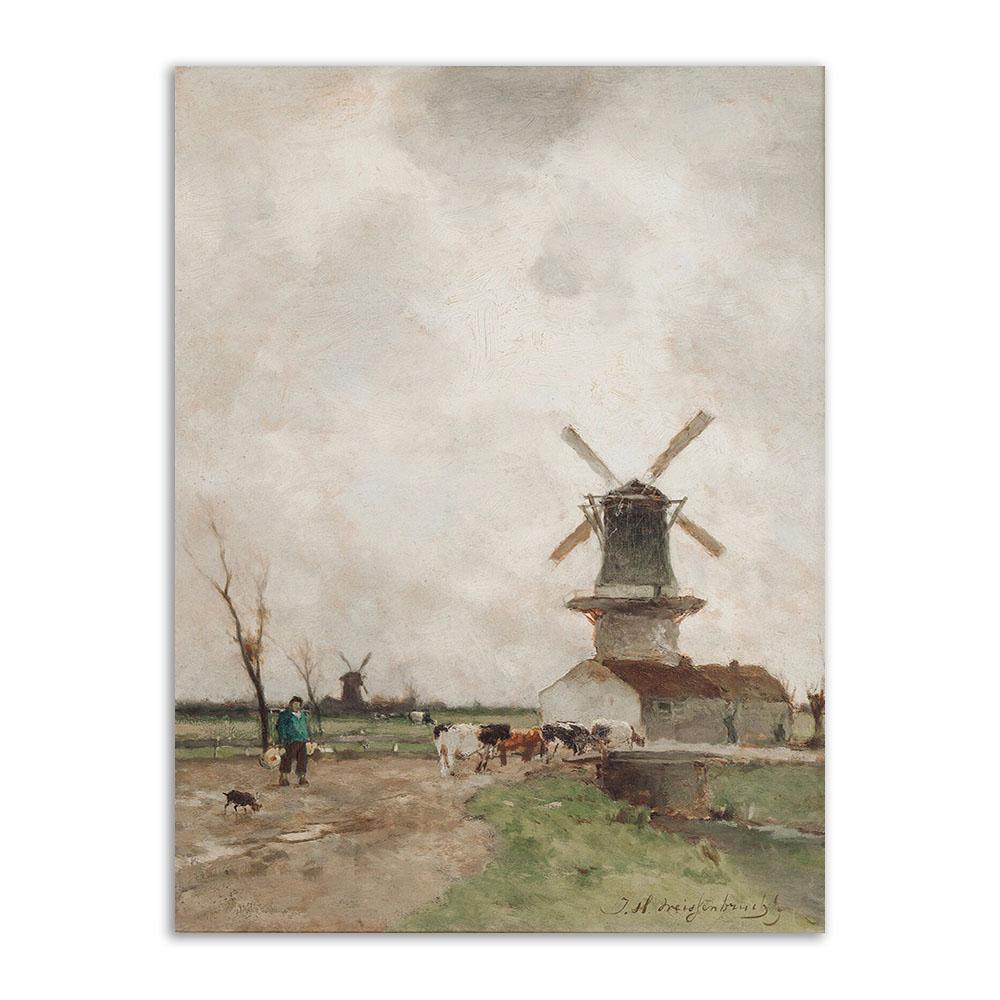 Vintage Gallery Wall Poster Print European Mountain Lake Landscape Canvas Painting Nordic Wall Art Living Room Home Decoration