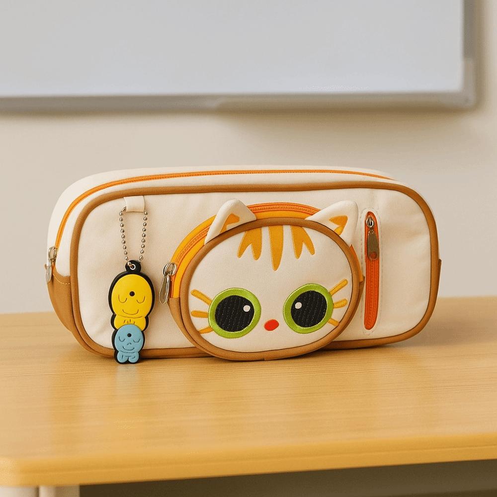 Large Capacity 3D Cat Pen Bag Portable Pen Box Practical Gift Pencil Case  Gift