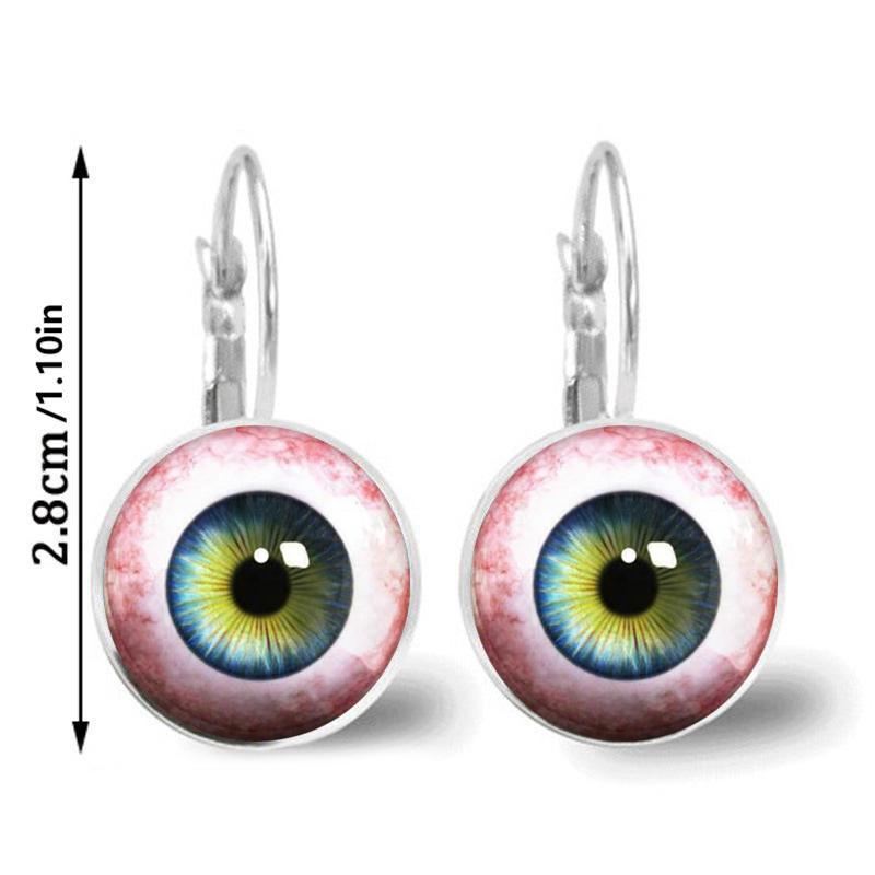 Helle Farbe Glas Cabochon Evil Eye Ohrstecker Modeschmuck Trendy Tier Auge Frauen Charms Französisch Ohrring