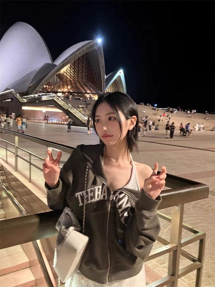 Bestickte Buchstabe H Damen Zip-Up Hoodie Jacke - Herbst 2025 Kollektion