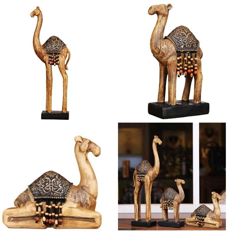 Kamelfiguren Harzkamelstatuen Tierfiguren Tischornament für Büro Zuhause Schreibtischdekorationen Sammlerstücke