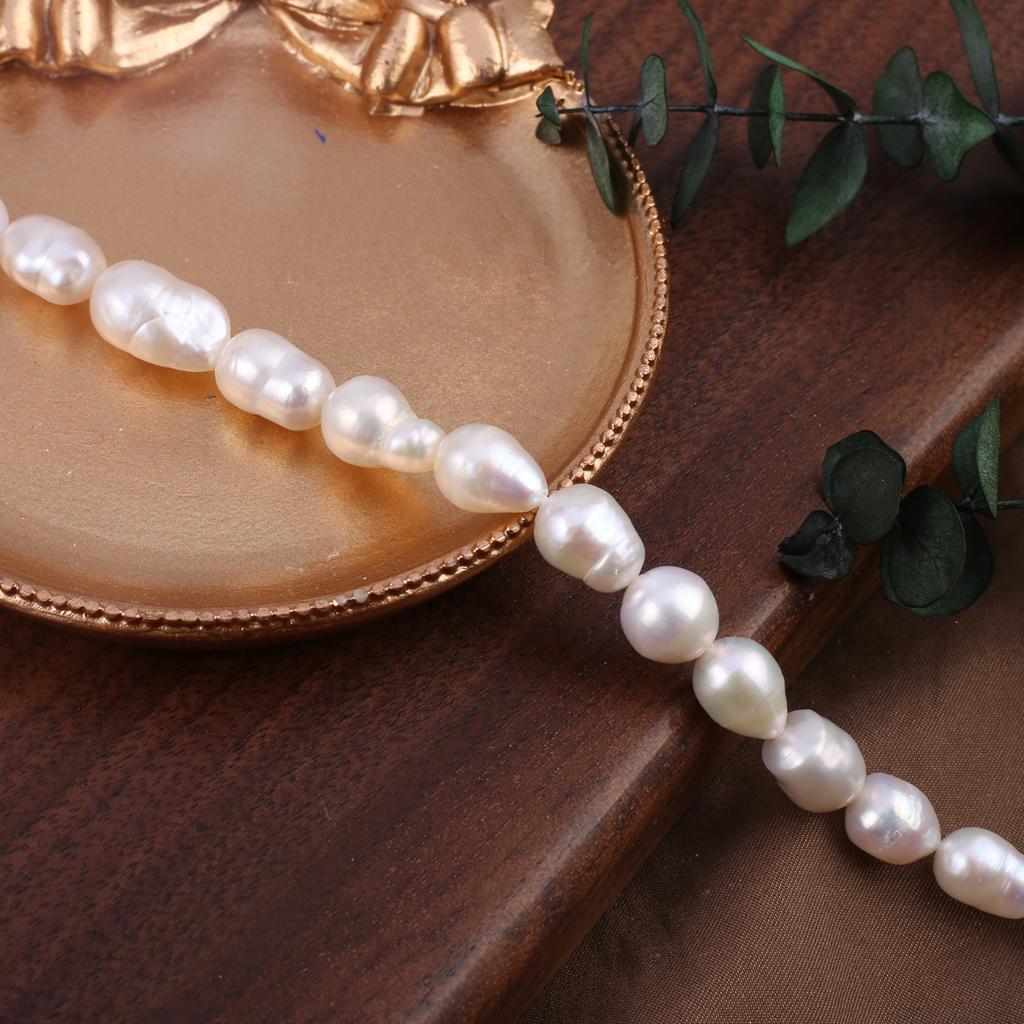 1String, Baroque Waterdrop Pearl 7-8mm, Fashion Women Natural Freshwater Pearl Beads for Jewelry Making DIY Crafts, Luxury Bulk Gifts 36cm