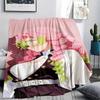 1PC Demon Slayer Print Flannel Blanket, High quality All Seasons, Home Decor, Warmth and Comfort, Perfect for Christmas Gifts