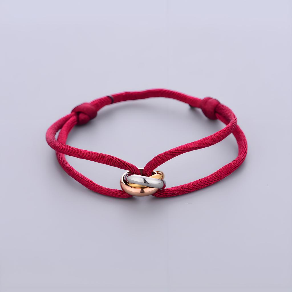 Trinity Bracelet Stainless Steel Circle Women's Bracelet Different Colors of Rope Classic Popular Tricolor GradientJewelry