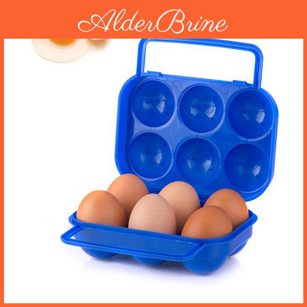 Portable Plastic 6 Eggs Sagit Container Holder Folding Egg Storage Box Handle Case