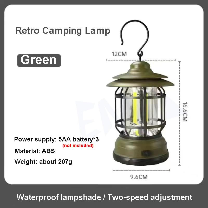 COB Camping Lights Outdoor Waterproof Horse Retro Tent Lighting Light for Garden Street USB Emergency Lamp Battery 600LM