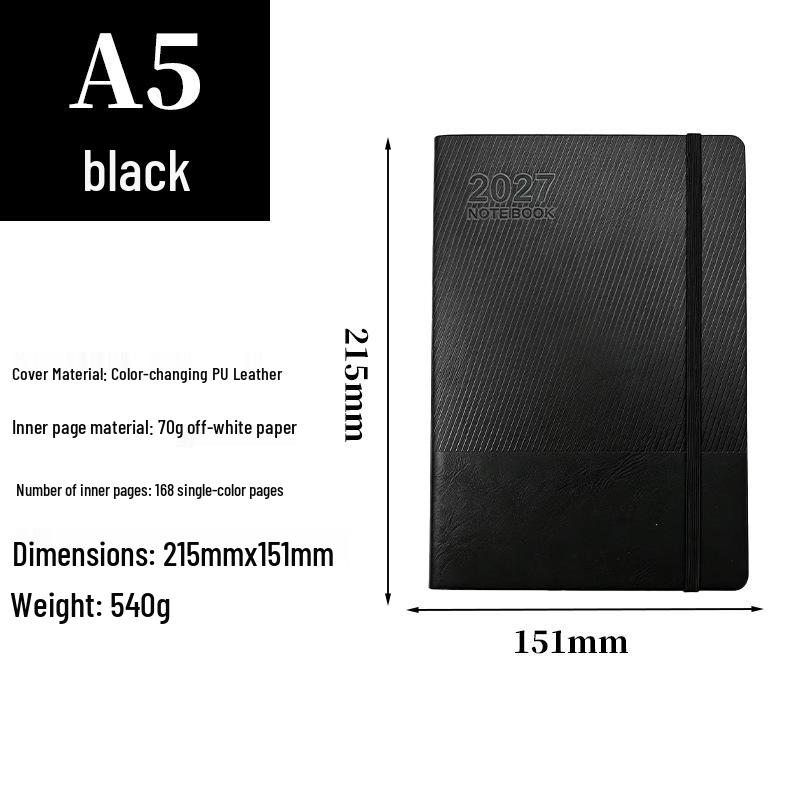 Color-Changing PU Business Notebook: Personalized Logo, Loose-Leaf Office Diary with Skin-Feel Finish.