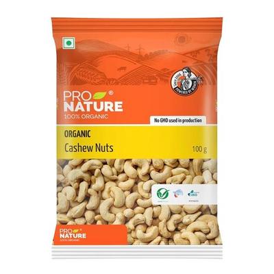 Pro Nature 100% Organic Cashew Nuts, 100g
