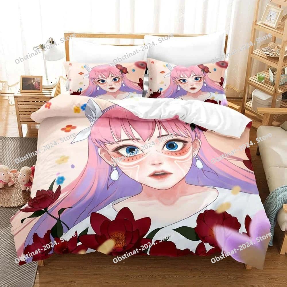 The Dragon and the Freckled Princess Bedding Set Printed Duvet Cover Sheet Pillowcase Bed Soft Quilt Cover Full Queen King Size