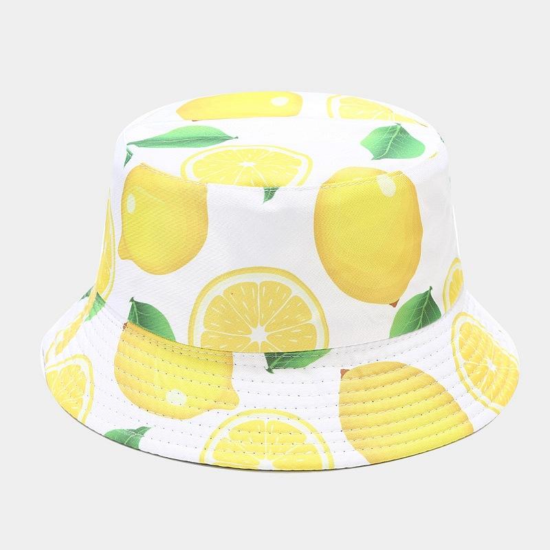 Creative Printed Fruit Pattern Bucket Cap Unisex Outdoor Leisure Fisherman Hat Summer Beach Uv Protection Sun hats Panama Bob