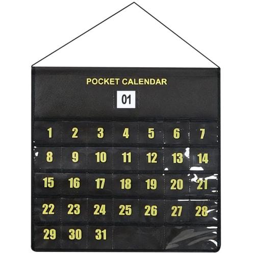 

[Nurse Recommended] Medication Calendar Wall Hanging with Pocket, 1 Month, for Medication Management (02. Brown (Transparent A))