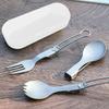 Titanium Foldable Cutlery Ultralight Portable Titanium Tableware High Temperature Resistant for Camping Hiking Picnic Travel
