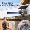 V380 4G Solar Camera with Three-Lens, Three-Axis Gimbal for Home Monitoring - Wireless, Low Power Battery.