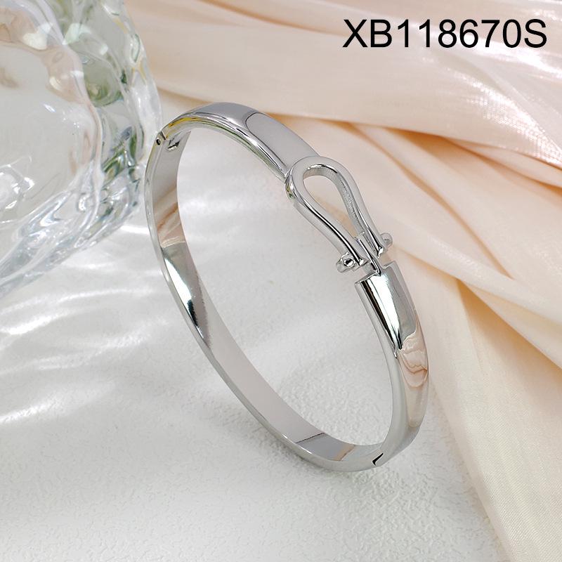 Trendy Titanium Steel Gold-Plated Open Bangle for Women - Elegant, European & American Style, Simple & Versatile Light Luxury Bracelet