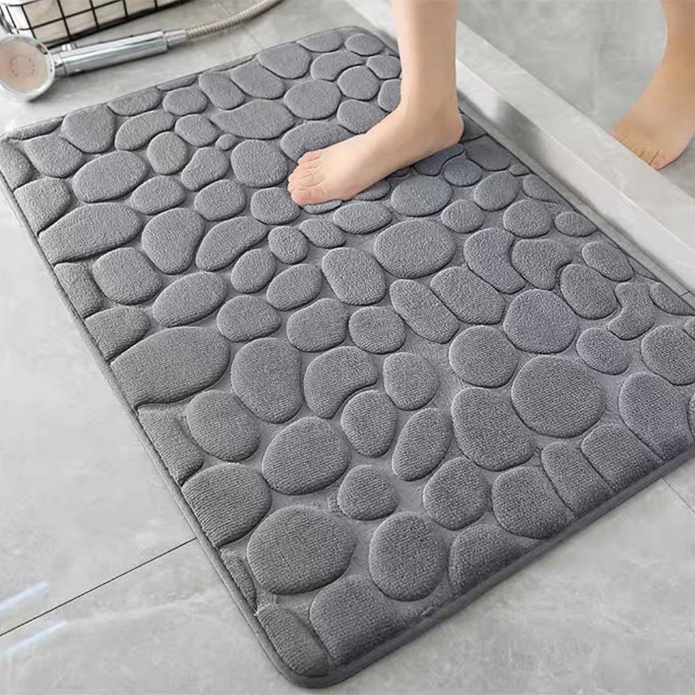 

European & American Minimalist Pebble Bathroom Absorbent Floor Mat 40x60cm сірий колір