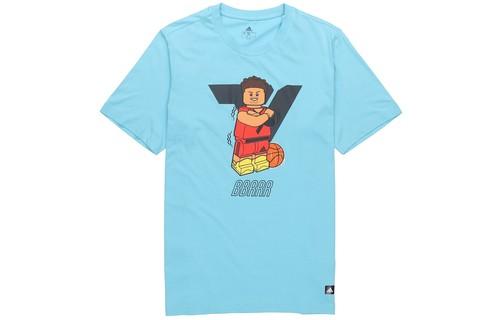 

adidas x Lego x Dame Trey Young Basketball Fun Brick Print T-Shirt, Version Ss 3 M небесно-голубой