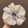 Korean Version, Oversized, Blue Striped Headband, High-end Feel, Ballet Style, Satin Headband with Meatballs, Versatile Headband