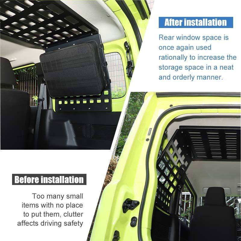 Zavazadlový prostor Rozšiřte úložný stojan Organizér zadních výklopných dveří Úložná taška vhodná pro Suzuki Jimny 2019 Up Ukládání Úklid