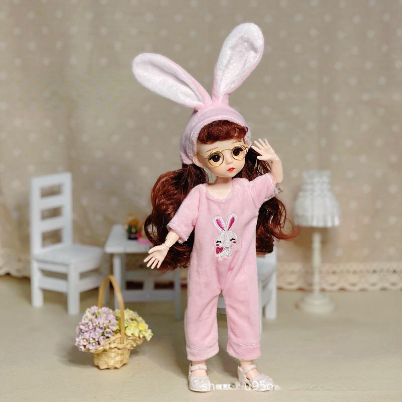 30CM Mini Bevegelig Leddet Dukke Jenter Leketøy 3D Big Eyes BJD Princess Full Drakter Kjoler Samling Barnedukkegave