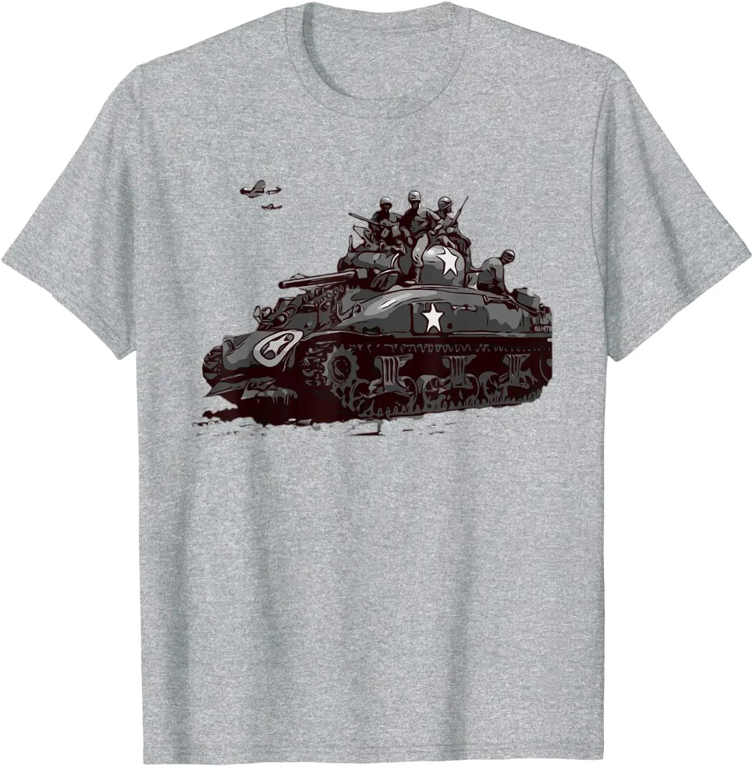 M4 Sherman Medium Tank WW2 Armored Men TShirt Short  Casual 100 COTTON  ONeck  Men Clothing S