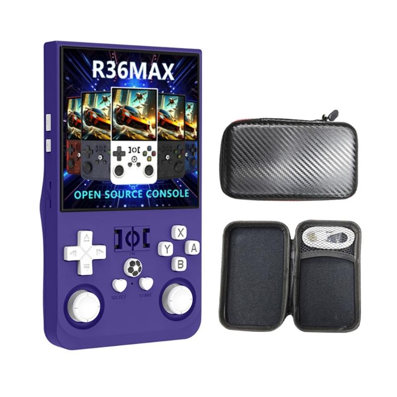 Open Source R36Max 4Inch IPS Screen Handheld Video Game Console Linux System Pocket Game Player Kids Gift