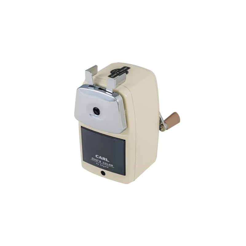 Carl Manufacturing Co., Ltd. Angel 5 Royal 3 Pencil Sharpener, Made In Japan, Manual, Stepless Lead Adjustment Function, Cream, A5RY3N-I