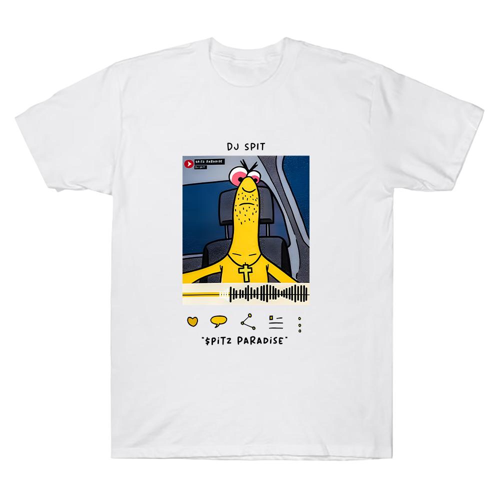DJ Spit Tshirt Smiling Friend Pattern Tshirt Womens Mens Cotton Casual Versatile Fashion Round Neck Street Wear Y2K S