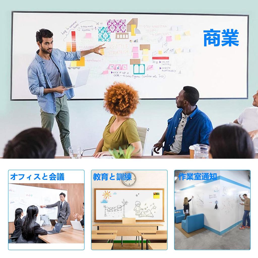 Putenahoto Magnetische und Klebende Whiteboard-Folien, Mehrere Größenoptionen, Deluxe-Set, 100x150cm (Qualifizierte Rechnungen verfügbar)