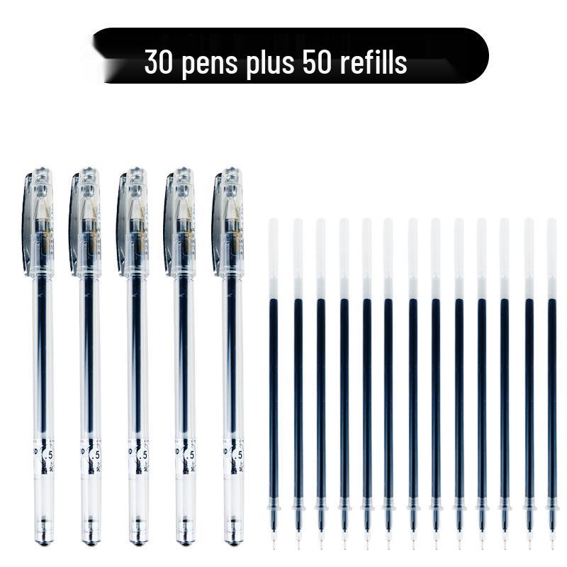 High-Quality Black Pen Set: 0.5 Signature Ballpoint, Ideal for Students & Exams