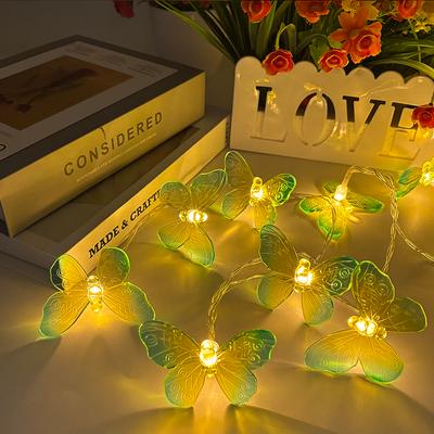 Guirlande Lumineuse LED Papillon Alimentée par Piles 1,5M Guirlande Lumineuse Fantaisie pour Mariage Anniversaire Fête Chambre Jardin Chambre à Coucher Salon Décoration