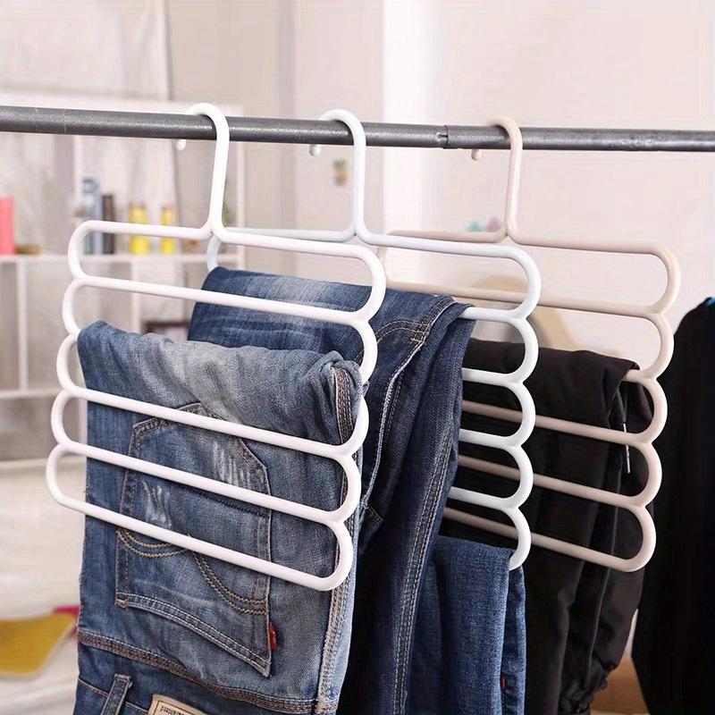 1pc Space-Saving Pants Hanger Closet Organizer for Pants, Jeans, Trousers, Skirts, Scarf Bedroom Wardrobe Storage and Balcony Clothes Drying Rack