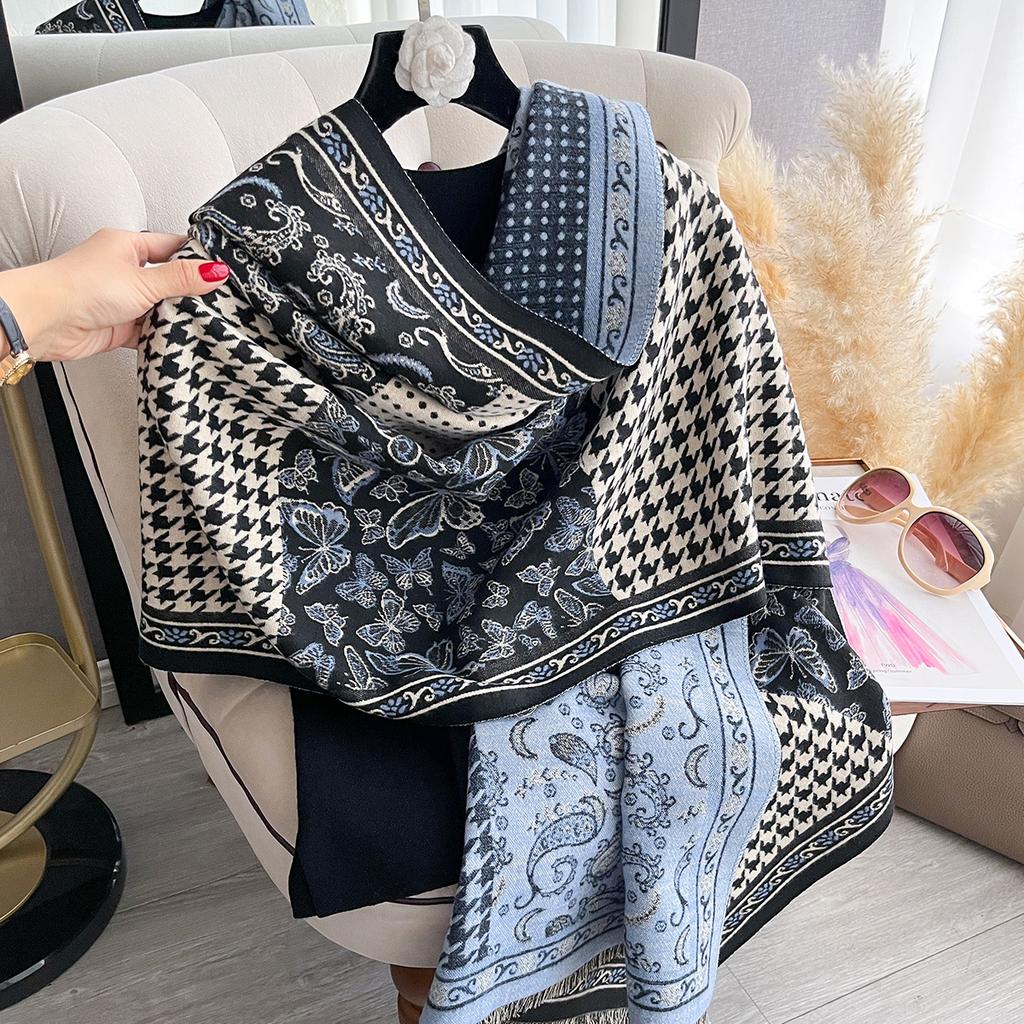 Winter Elegance National Syle Paisley Scarf Women Warmer Pashmina Scarves Patchwork Shawls Female Thick Blanket Wraps Foulard