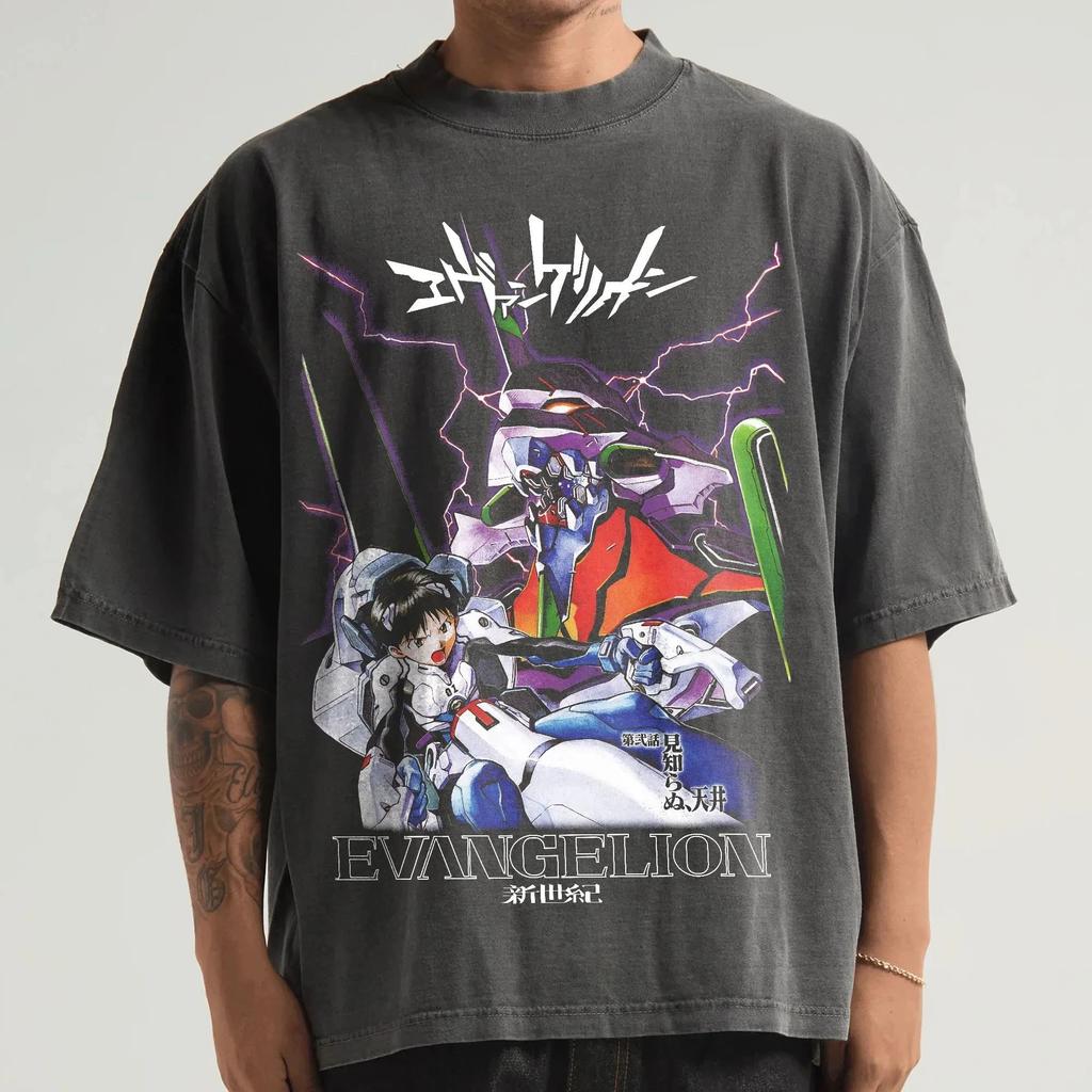 2026 Japanese Anime Evangelion of The New Century Ayanami Asuka Printed Parent-child T-shirt for Men and Women in Summer New