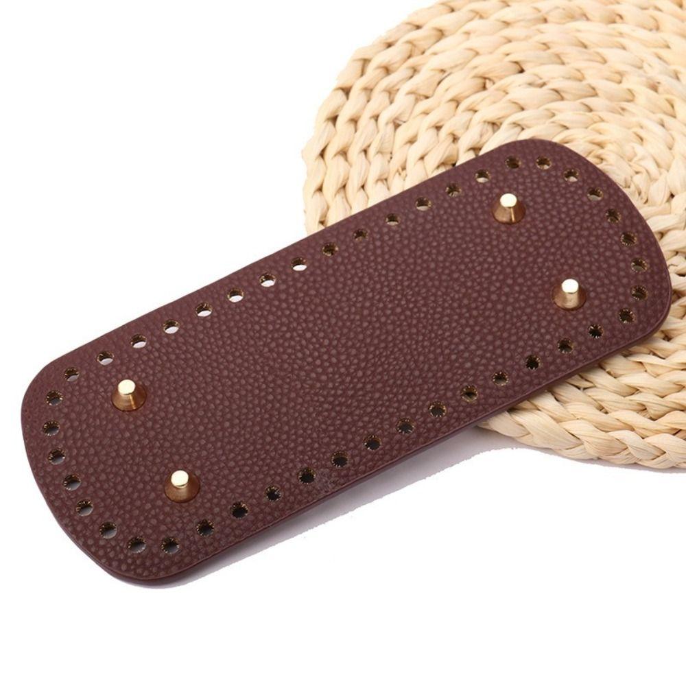 3PCS/SET Oval Round Bottom Leather Bag Base Solid Color DIY Crochet Bag Bottom Home