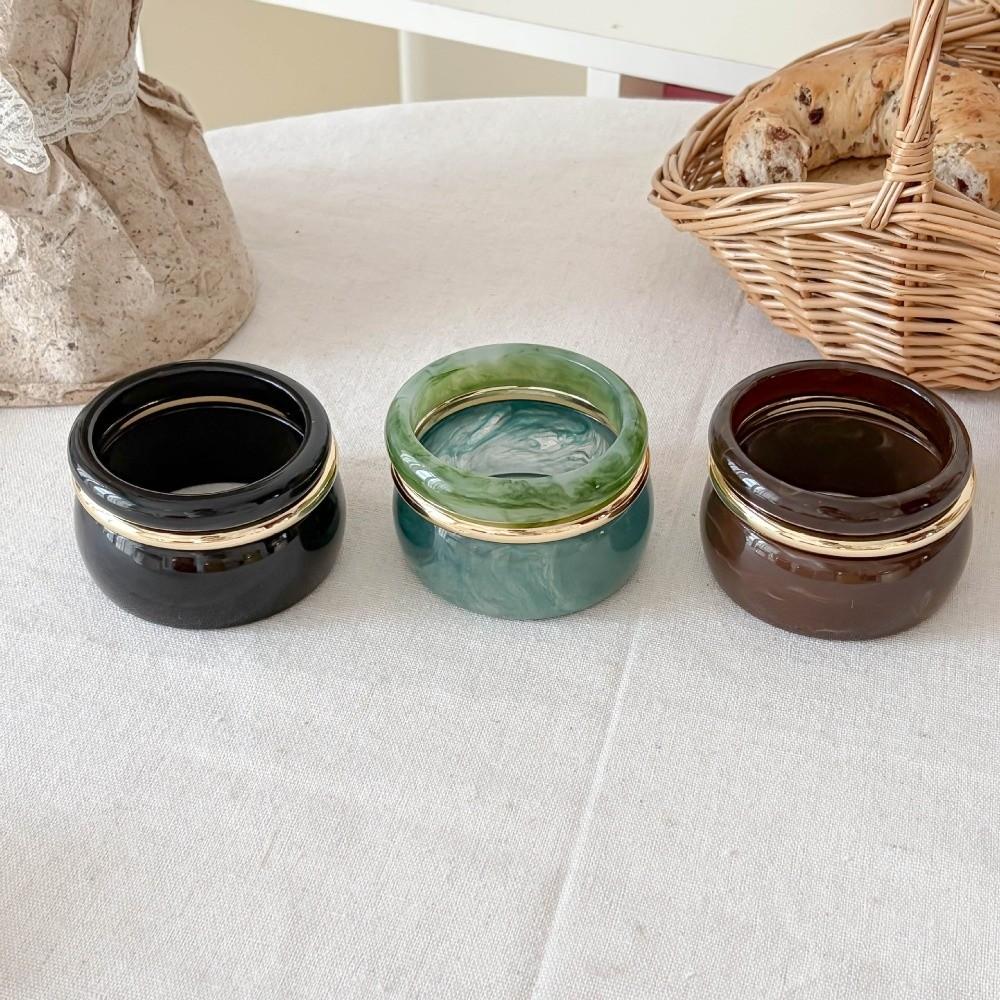 3Pcs Wide Design Resin Alloy Bangles Set Smudged Geometric Bangles New Cuff Bracelet Set  Gifts
