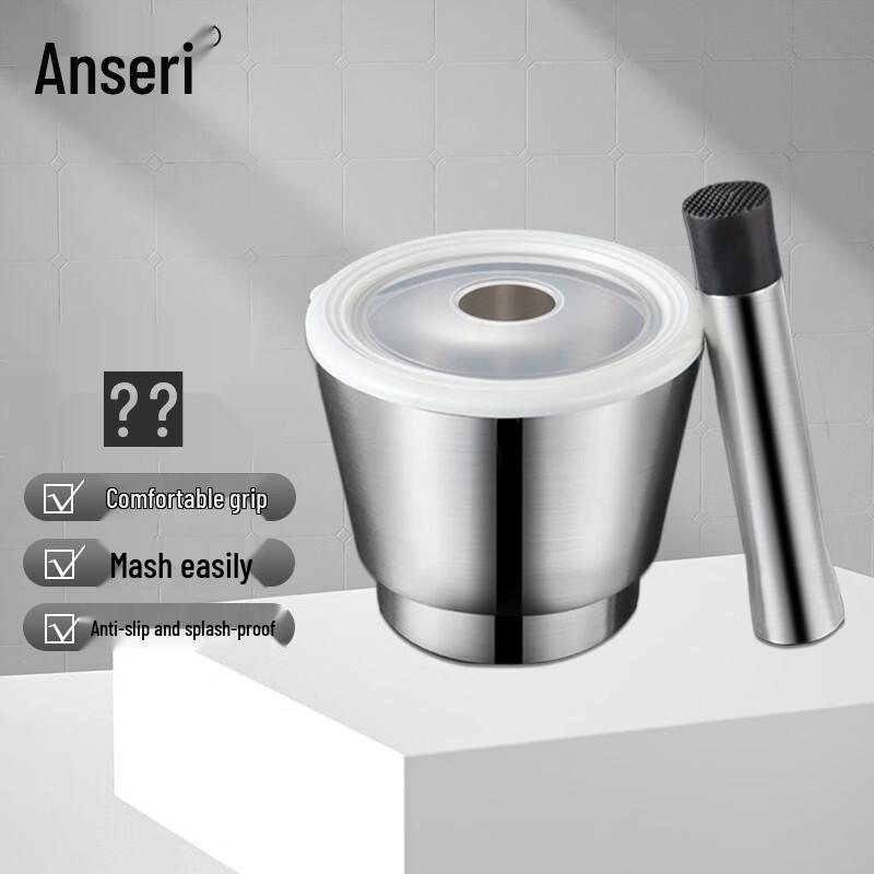 Ansellry Stainless Steel Laboratory Mortar and Pestle Set Extra Large