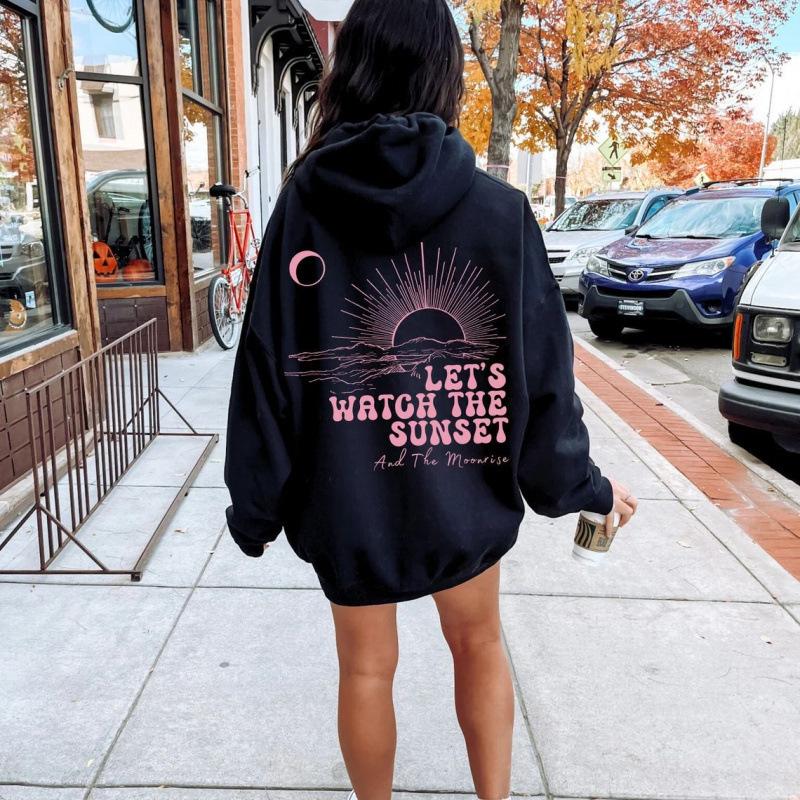 Girls' Cross Sunset Drop Shoulder Hoodie