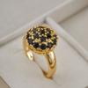 1Pc Cute Female White Black Zircon Stone Gold Color Wedding Jewelry Promise Engagement Rings For Women