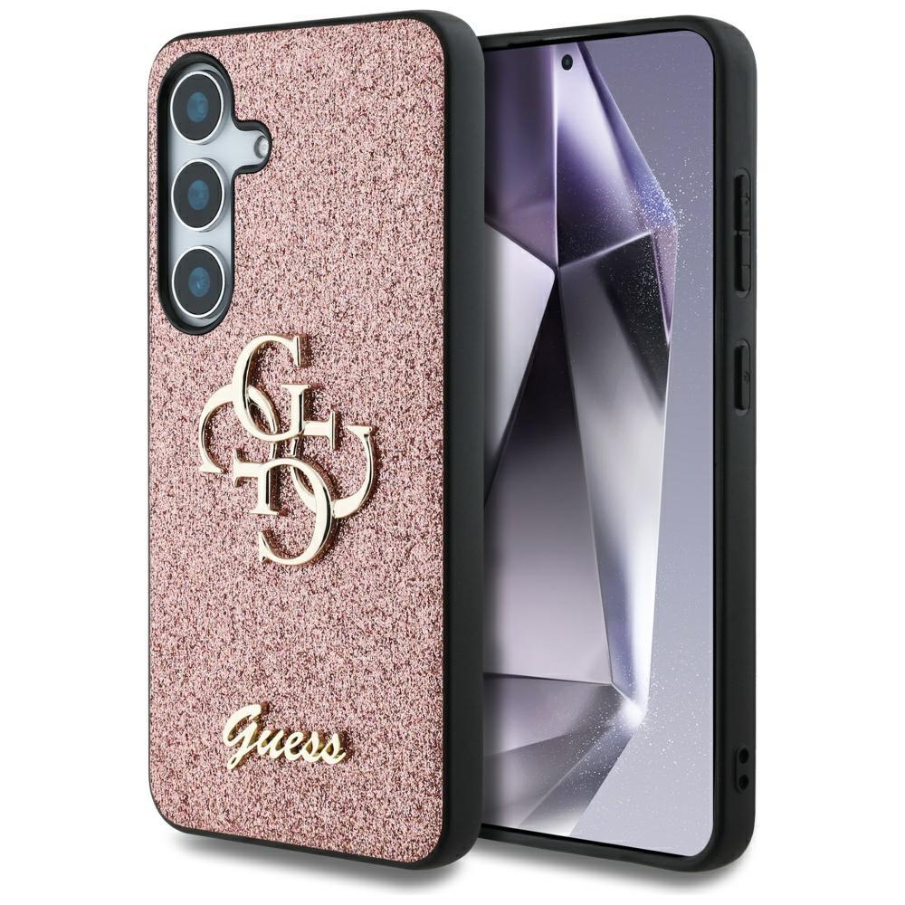 Etui Guess Fixed Glitter Big 4G Metal    Logo Do Samsung Galaxy S25 Różowy