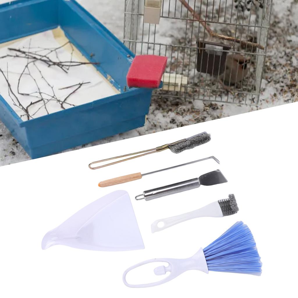 Avian Cage Cleaning Tool Kit, Professional Sweeping Tools with Professional Brushes for Bird Cage Cleaning