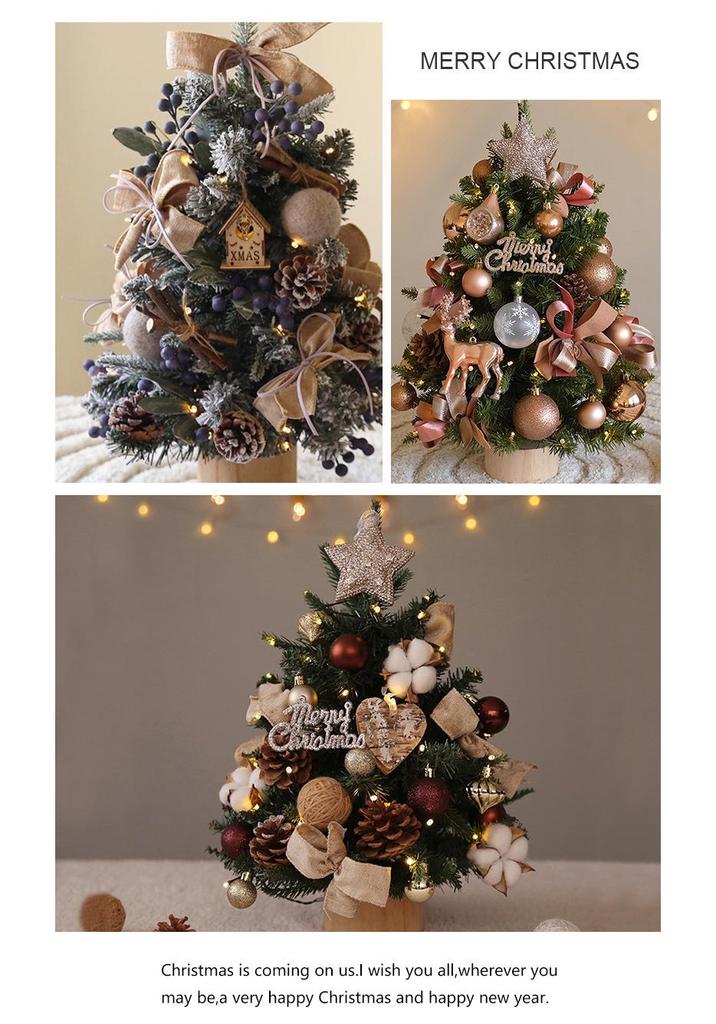 Small Snowy Baby Christmas Tree Set for Indoor Decor - Ornaments for Living Room, Window, or Desk