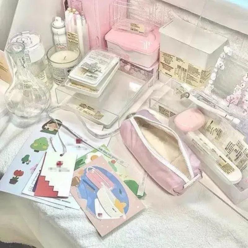 Multi-function School Pencil Cases Stationery Storage Bag Portable Large-capacity Pen Bag Pencil Case Pencil Bag Macaron Color