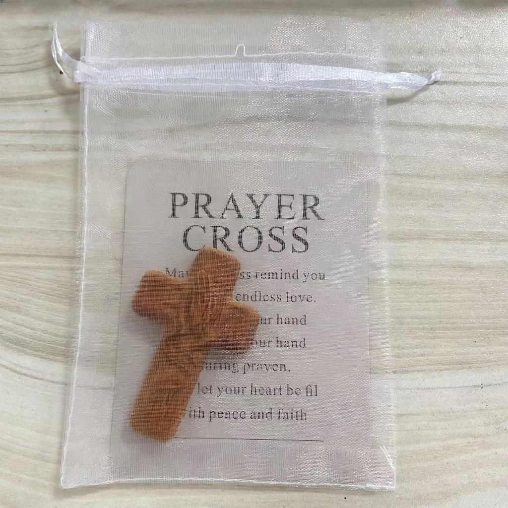 Cross Gift Handheld Comfort Inspirational Reminder, Spiritual Wooden With Pocket For Encouragement & Thoughtful Christians Gifts
