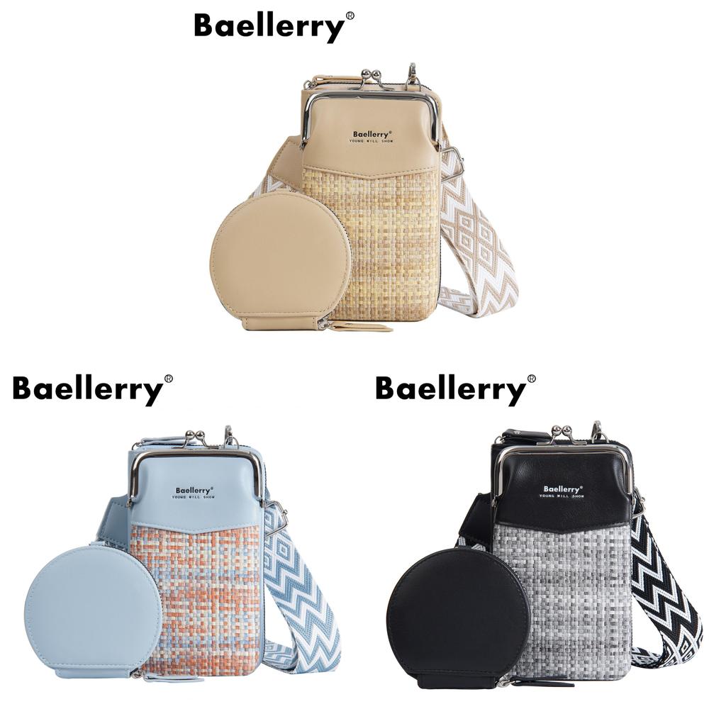 Baellerry Phone Crossbody Bag With Contrasting Colors And Pu Material For Daily Use