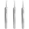 3 Pcs Professional Blackhead Tweezer Professional Facial Blackhead Remover Tweezers Precision Extractor Acne Removal Kit Pimple Popper Tool with
