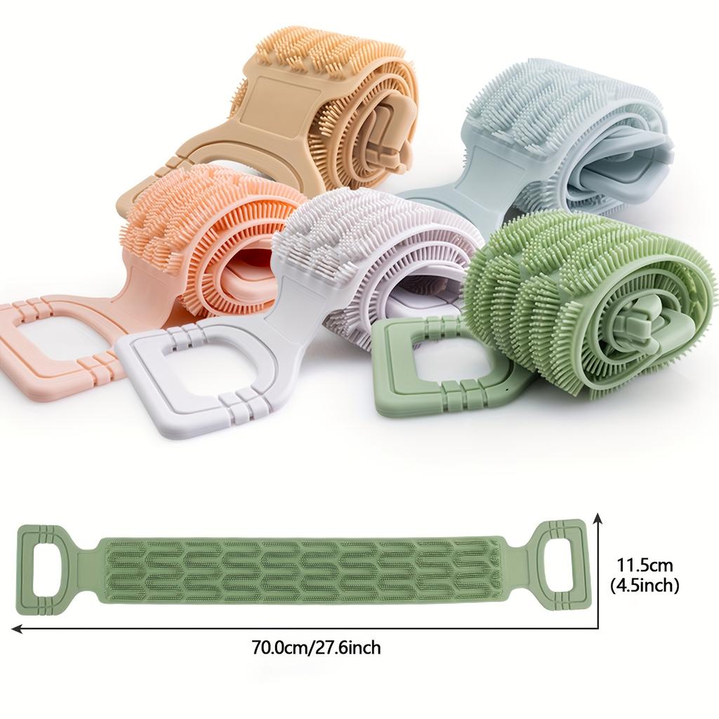 Silikon-Rückenschrubber-Handtuch mit Seilgriffen - Peeling-Badeutensil für Tiefenreinigung, texturierte Oberfläche für gute Erreichbarkeit & effektives Peeling