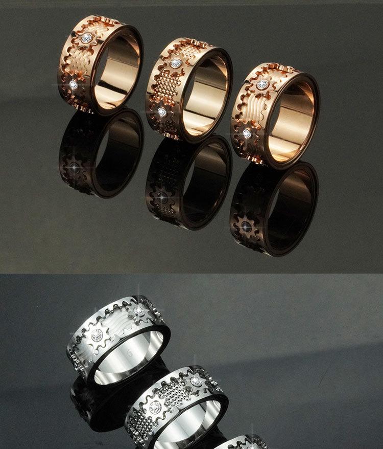 Rotating Diamond-Studded Star Gear Ring for Men and Women - Couple's Full Diamond Pinky Ring