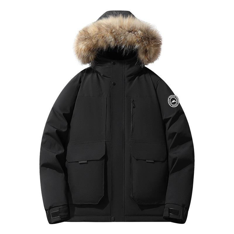 2025 Winter New Couple's Hooded White Duck Down Jacket - Men's Thick, Warm, Loose, Plus Size Outerwear